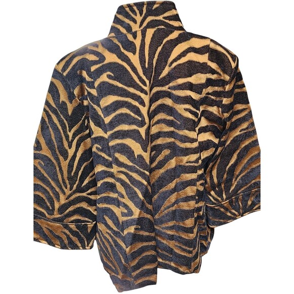 Painted Pony Vintage Tiger Print Size M Tapestry-Feel 3 Button Jacket - Picture 4 of 8